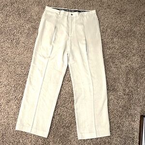 Tommy Bahama Cream Dress Trousers with Straight Leg Double pleated